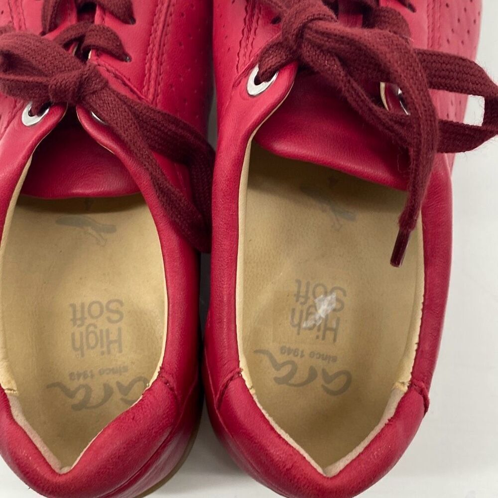 Ara Women's Leather Lace Up High Soft Comfort‎ Sneaker Shoes Red Size 6.5 - Picture 7 of 11
